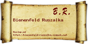 Bienenfeld Ruszalka névjegykártya